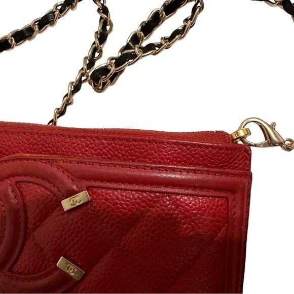 Chanel boys red leather long wallet pouch - Picture 10 of 16